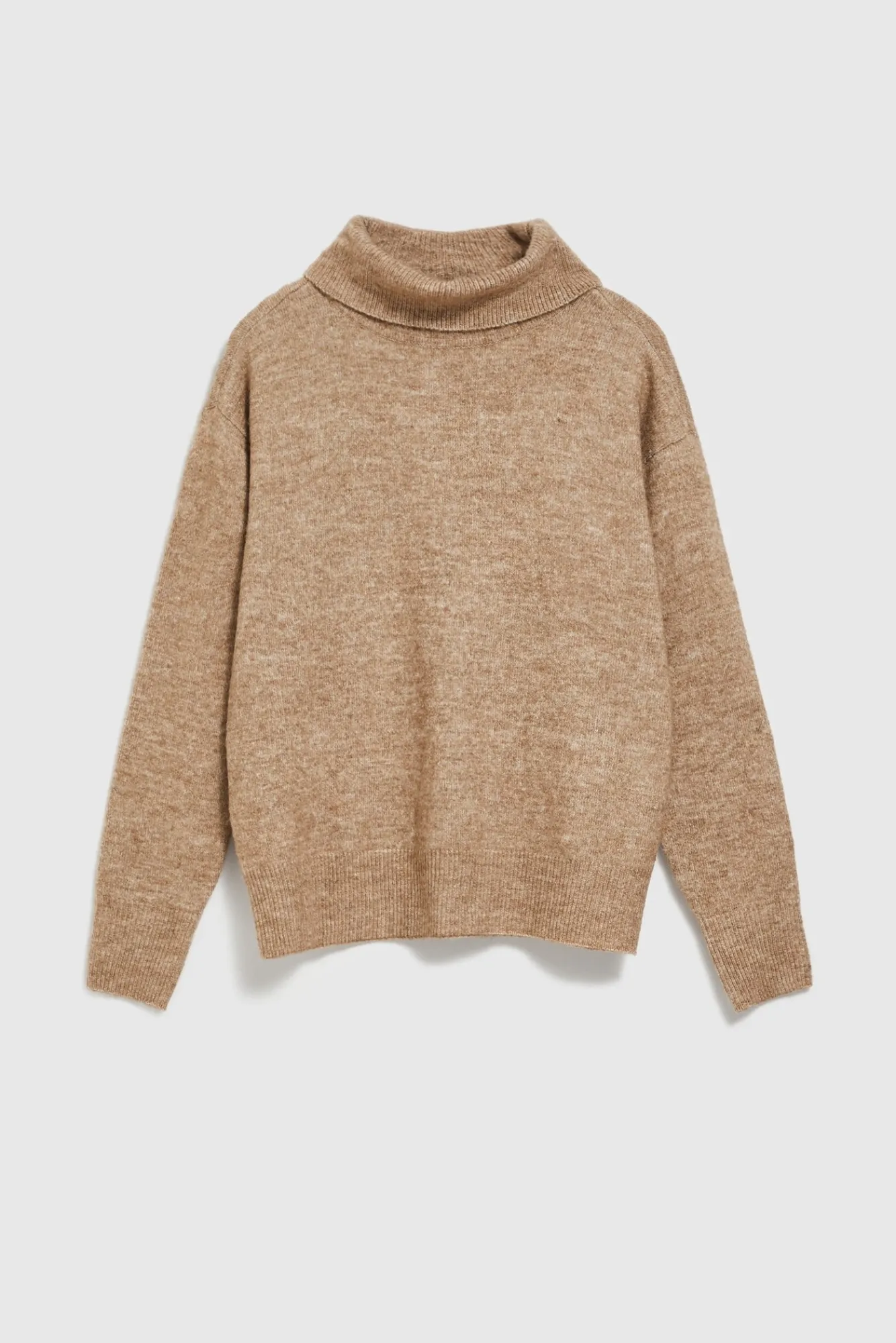 Swetry Beżowe|Swetry Casual>Moodo Sweter z golfem beżowy