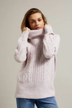 Swetry Różowe|Swetry Casual>Moodo Sweter z grubym goltem różowy