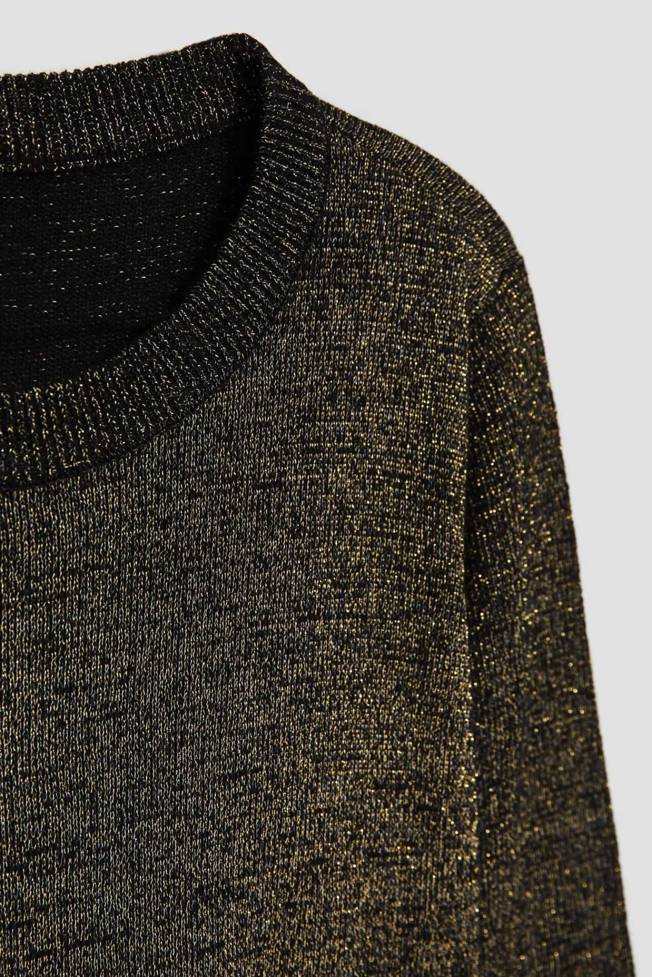 Swetry Czarne|Swetry Casual>Moodo Sweter z metaliczną nitką czarny