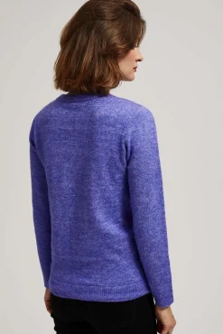 Swetry Fioletowe|Swetry Casual>Moodo Sweter z wiązaniem fioletowy