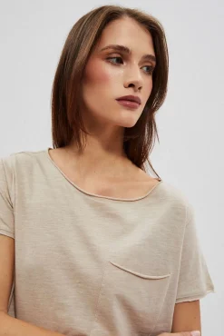 Bluzki Bawełniane|Bluzki Z Krótkim Rękawem>Moodo T-shirt oversize z kieszonką