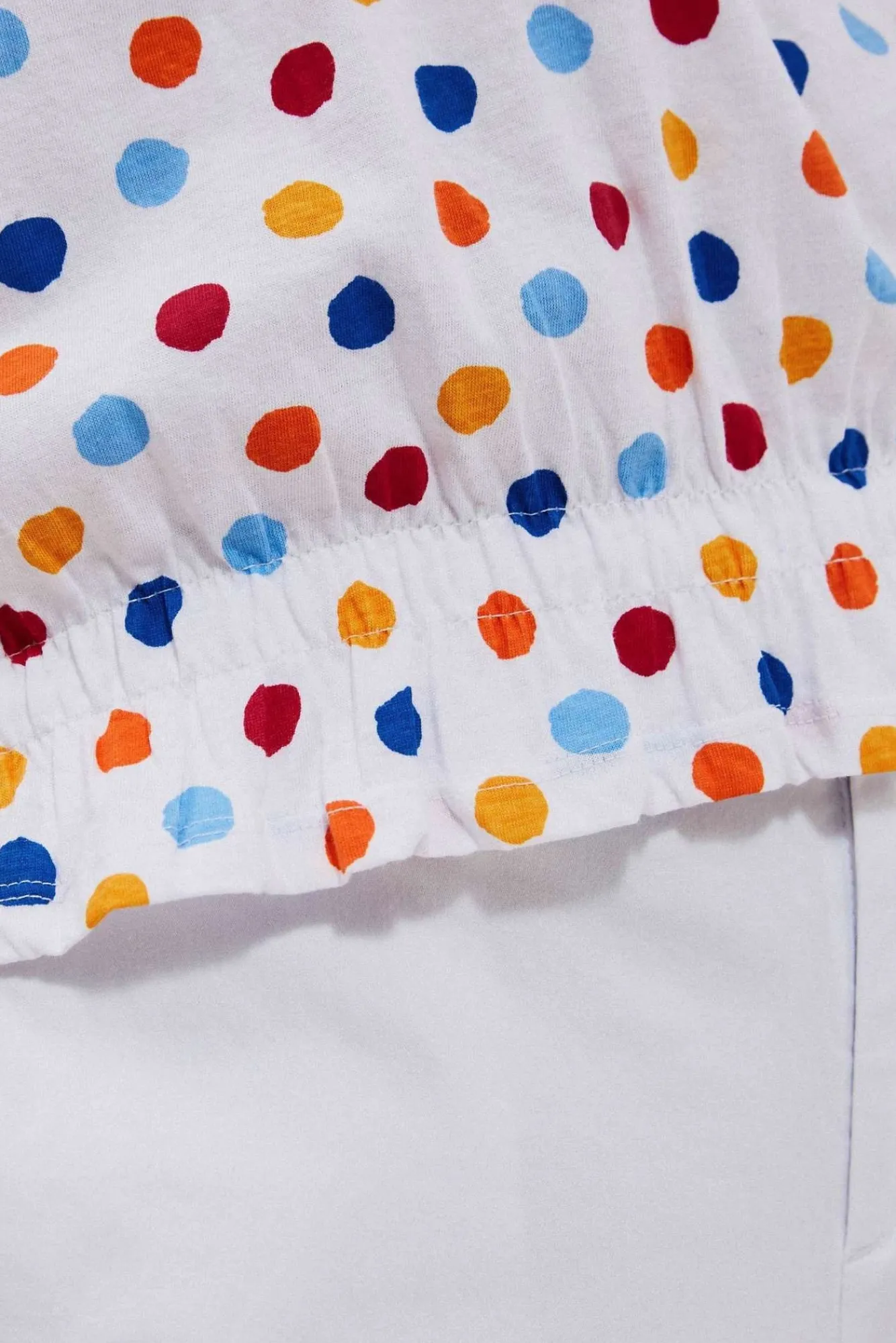Bluzki Biale|Bluzki Bawełniane>Moodo T-shirt w kolorowe kropki