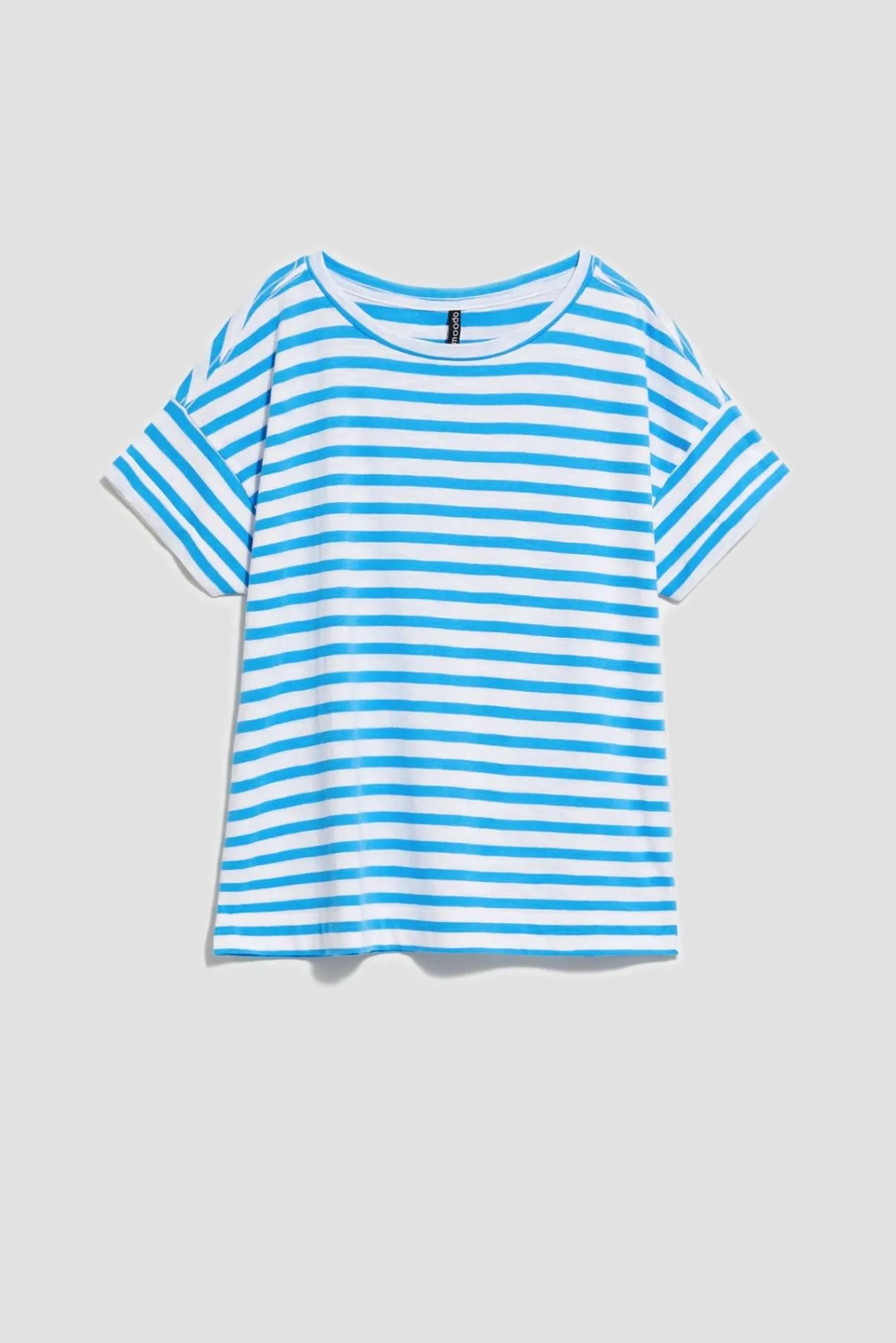 Bluzki Bawełniane|Bluzki Z Krótkim Rękawem>Moodo T-shirt w paski niebieski