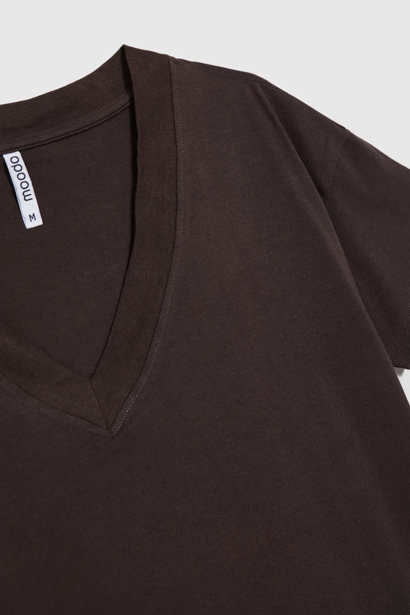 Bluzki Bawełniane|Bluzki Z Krótkim Rękawem>Moodo T-shirt z dekoltem w serek brązowy