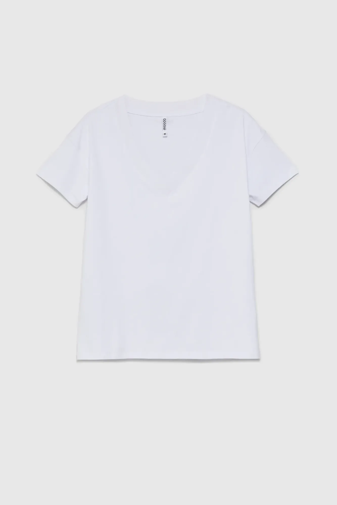 Bluzki Bawełniane|Bluzki Z Krótkim Rękawem>Moodo T-shirt z dekoltem w serek biały
