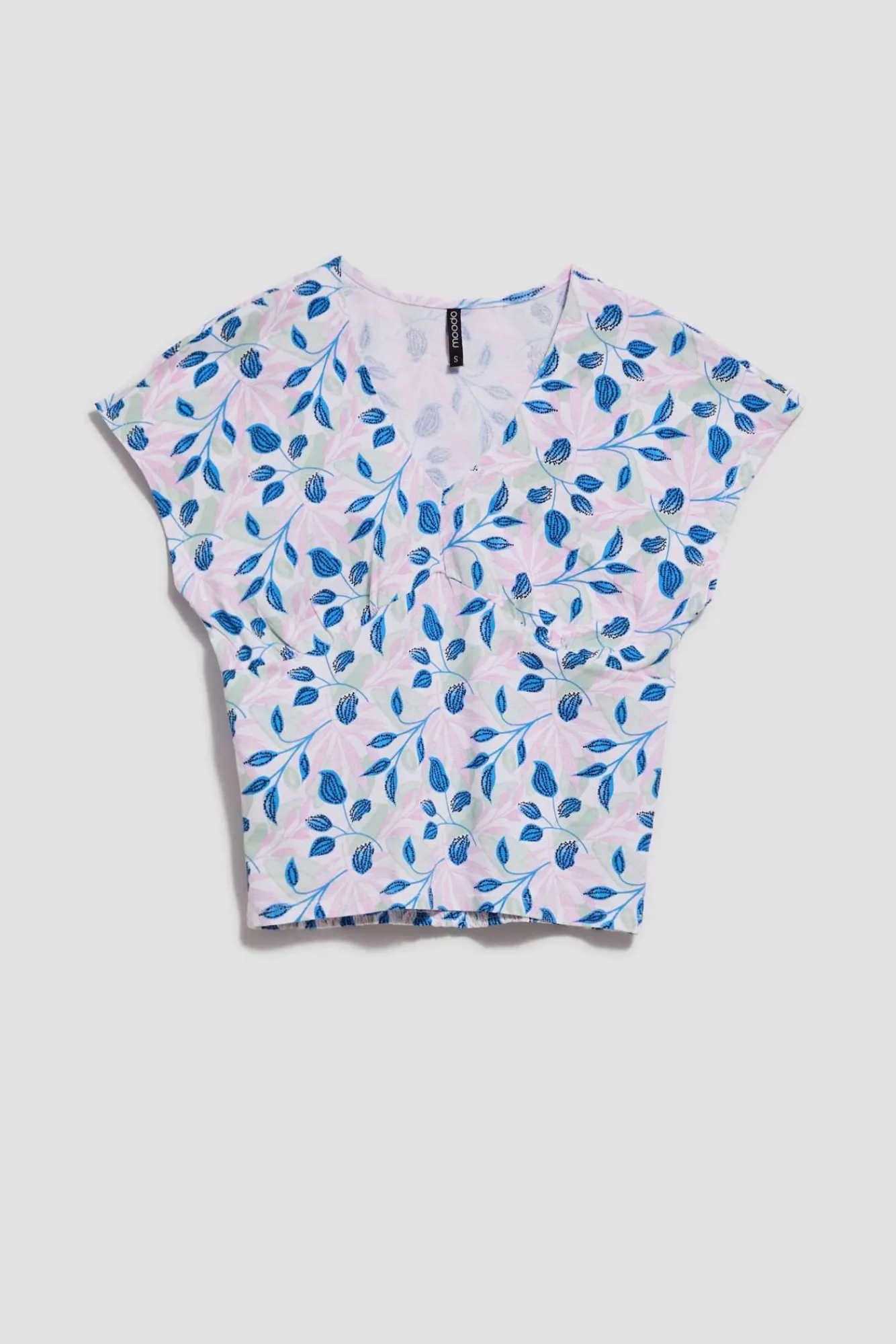 Bluzki Bawełniane|Bluzki Z Krótkim Rękawem>Moodo T-shirt z dekoltem w serek wielokolorowy
