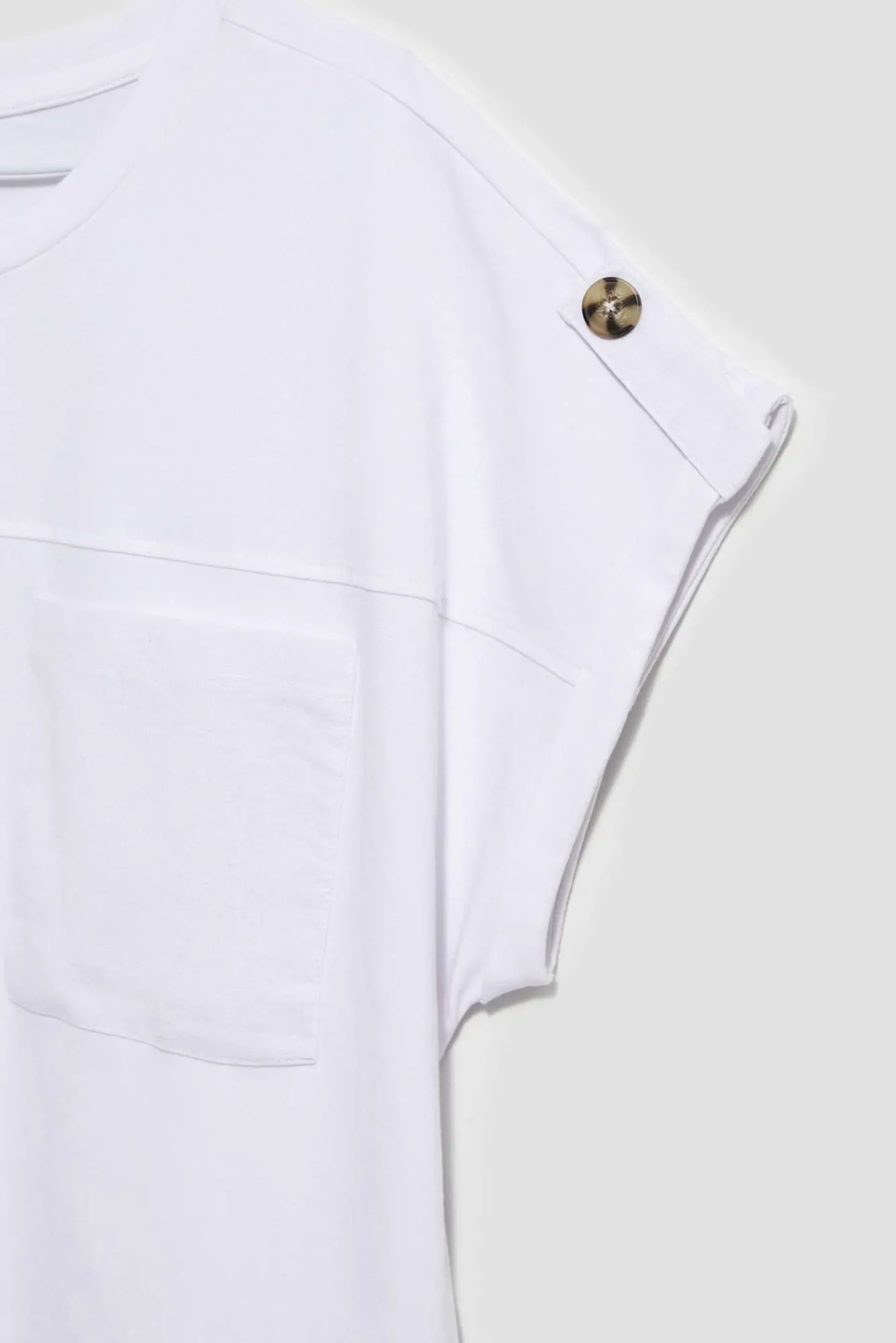 Bluzki Biale|Bluzki Bawełniane>Moodo T-shirt z kieszonką biały