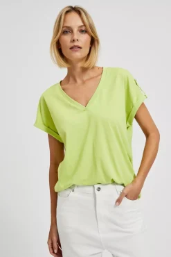 Bluzki Bawełniane|Bluzki Z Krótkim Rękawem>Moodo T-shirt z krótkimi rękawami zielony