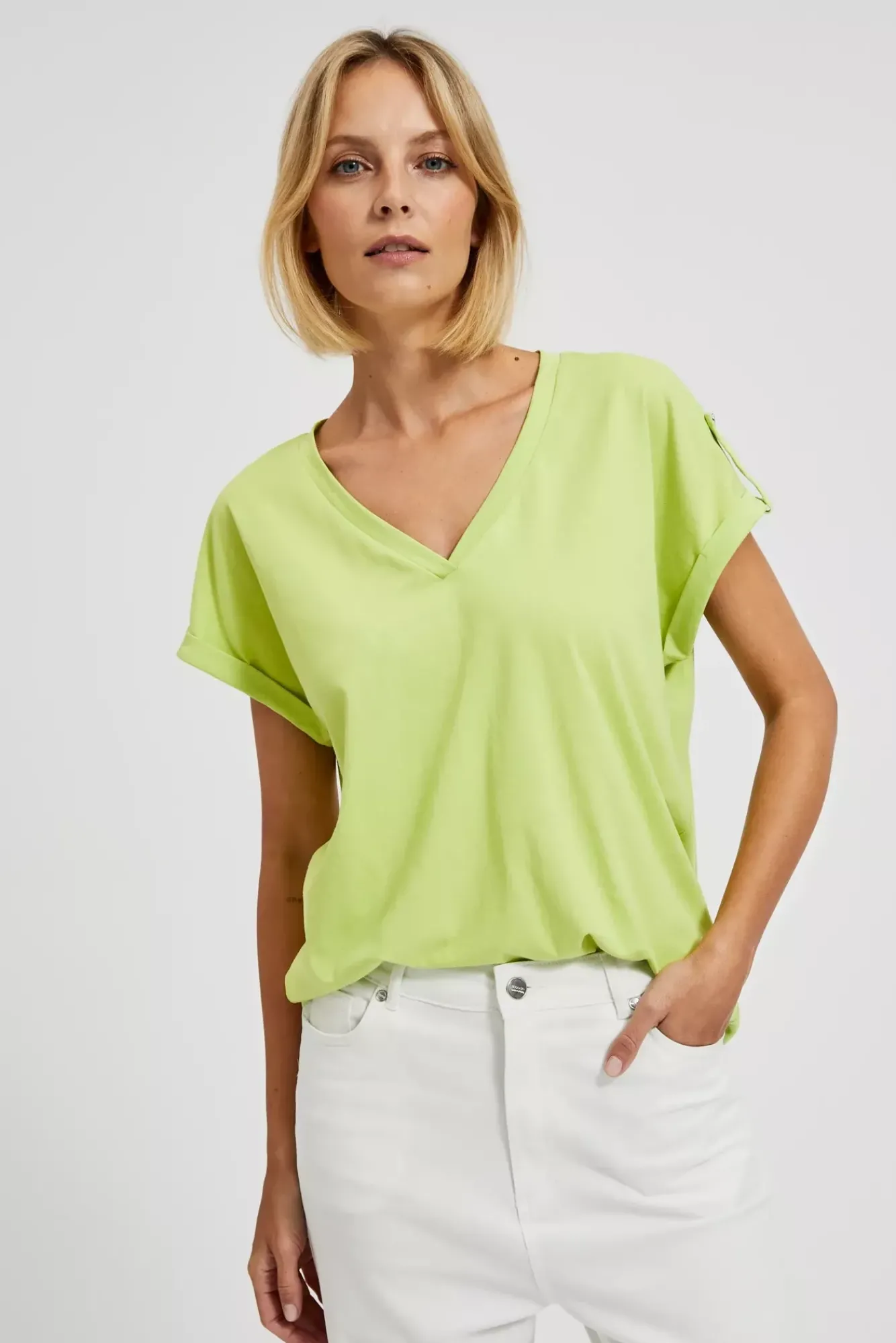 Bluzki Bawełniane|Bluzki Z Krótkim Rękawem>Moodo T-shirt z krótkimi rękawami zielony