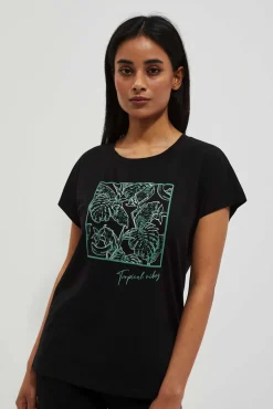 Bluzki Bawełniane|Bluzki Z Krótkim Rękawem>Moodo T-shirt z nadrukiem