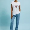 Bluzki Bawełniane|Bluzki Na Lato>Moodo T-shirt z nadrukiem biały