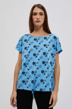 Bluzki Z Krótkim Rękawem|Bluzki Na Lato>Moodo T-shirt z nadrukiem błękitny