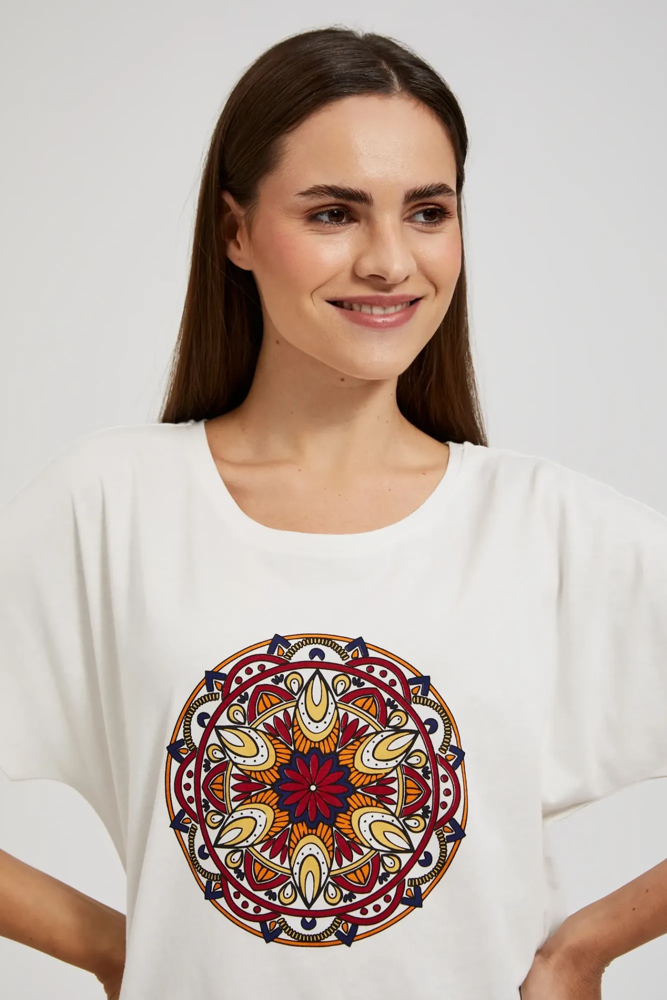 Bluzki Bawełniane|Bluzki Z Krótkim Rękawem>Moodo T-shirt z nardukiem biały