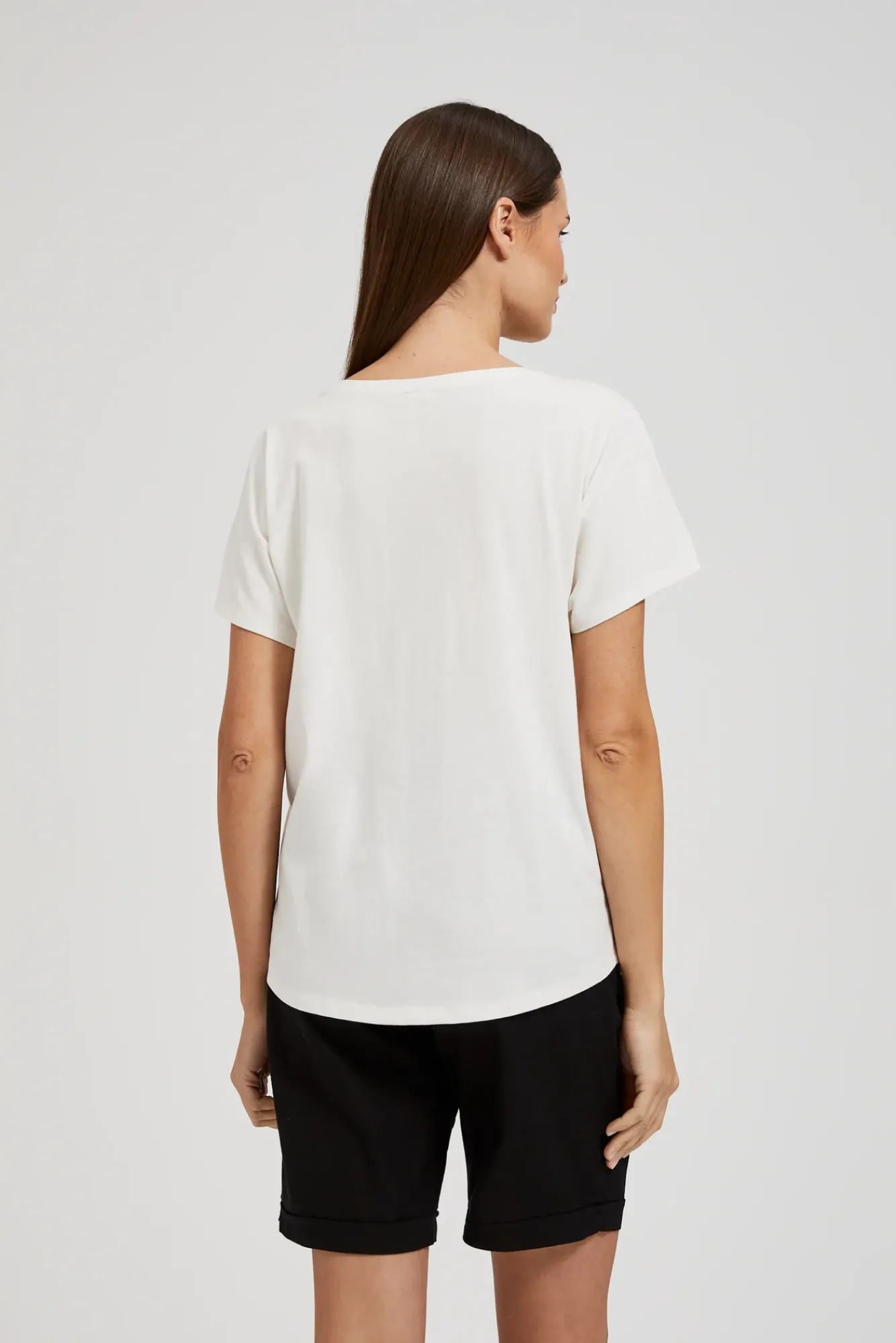 Bluzki Bawełniane|Bluzki Z Krótkim Rękawem>Moodo T-shirt z nardukiem biały
