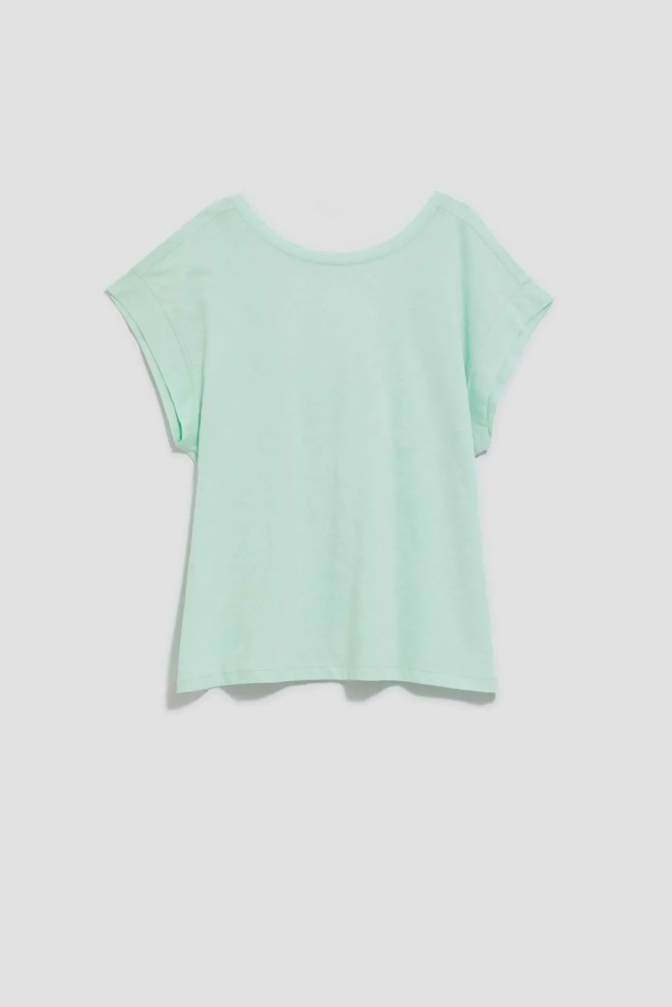 Bluzki Bawełniane|Bluzki Z Krótkim Rękawem>Moodo T-shirt z odkrytymi plecami miętowy