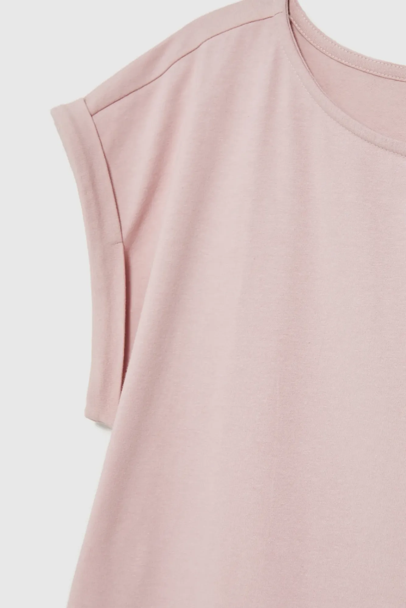 Bluzki Bawełniane|Bluzki Na Lato>Moodo T-shirt z okrągłym dekoltem różowy