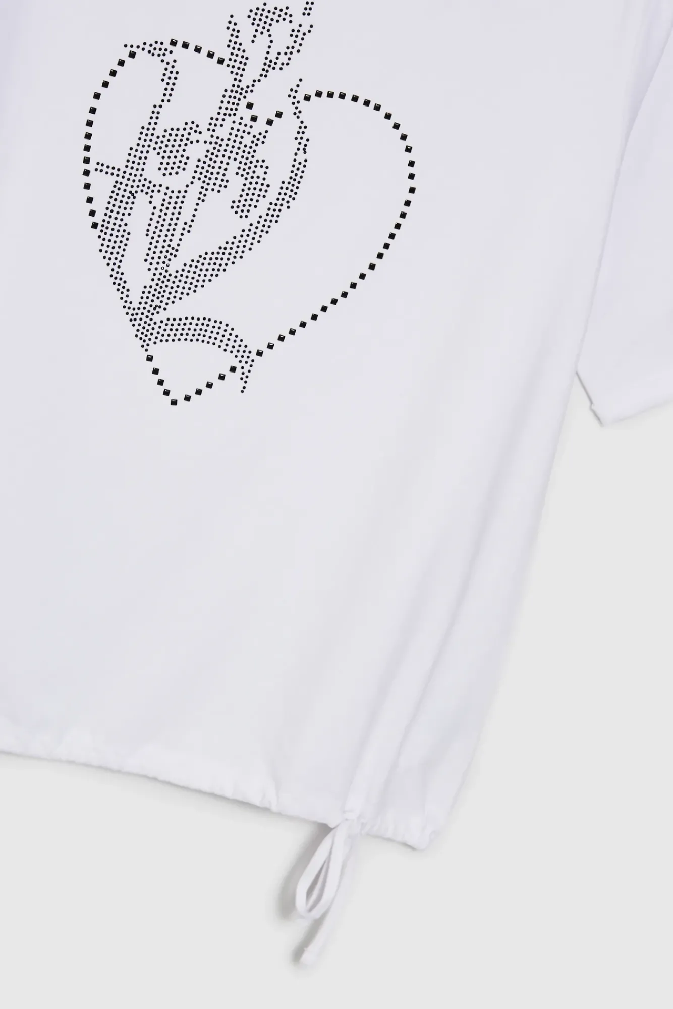 Bluzki Biale|Bluzki Bawełniane>Moodo T-shirt z ozdobną aplikacją biały