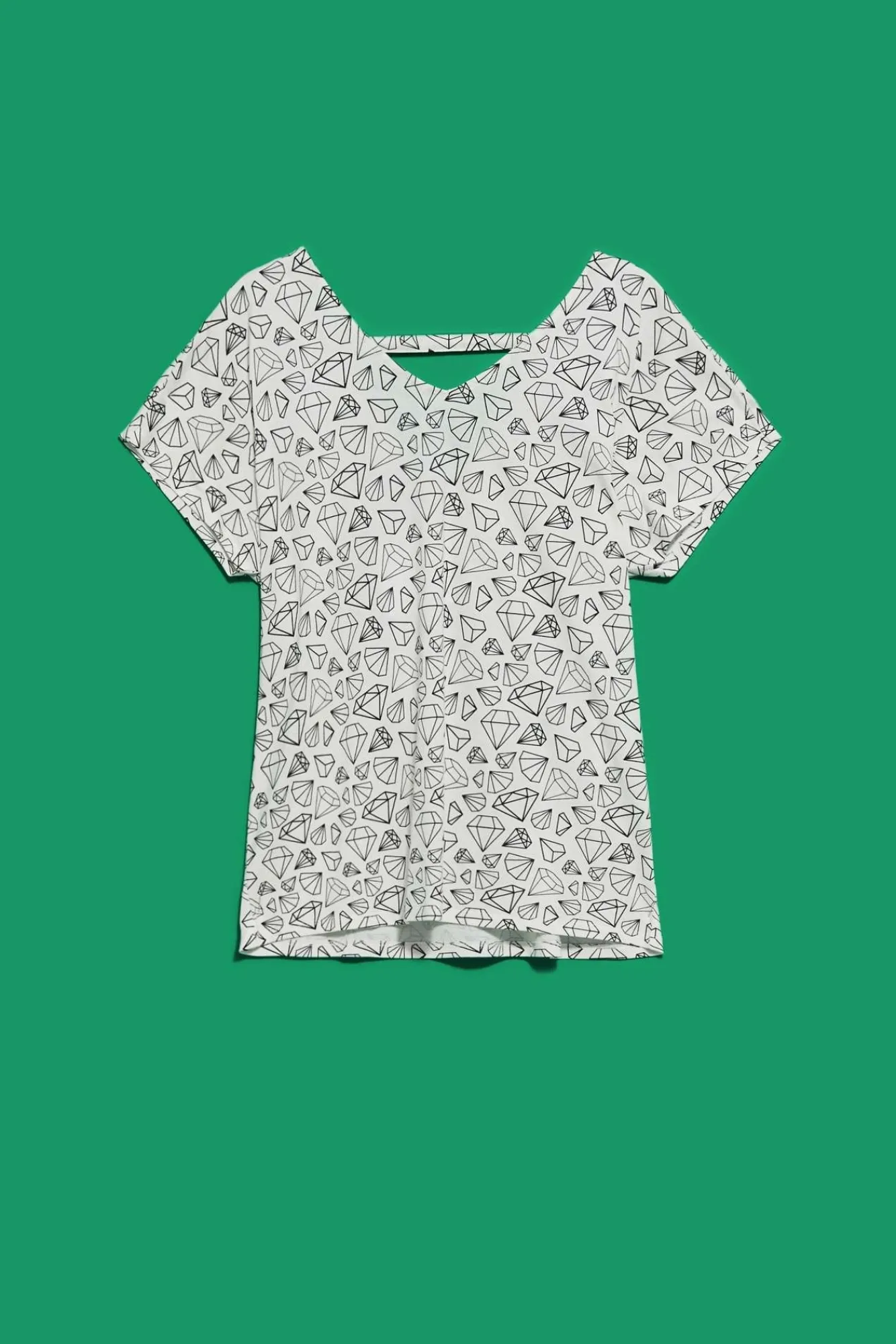 Bluzki Z Krótkim Rękawem|Bluzki Z Dekoltem>Moodo T-shirt z ozdobnym tyłem perłowy