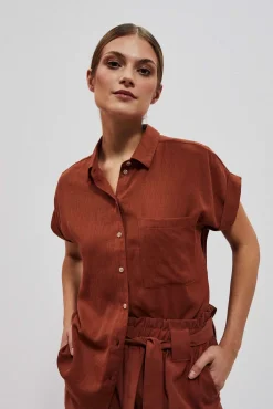 Koszule Casual|Koszule Na Lato>Moodo Wiskozowa koszula z kieszonką