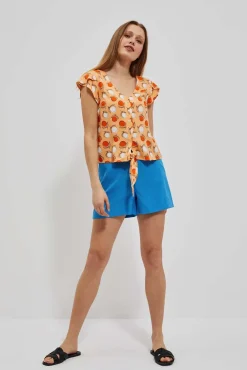 Koszule Casual|Koszule Na Lato>Moodo Wzorzysta koszula z wiązaniem