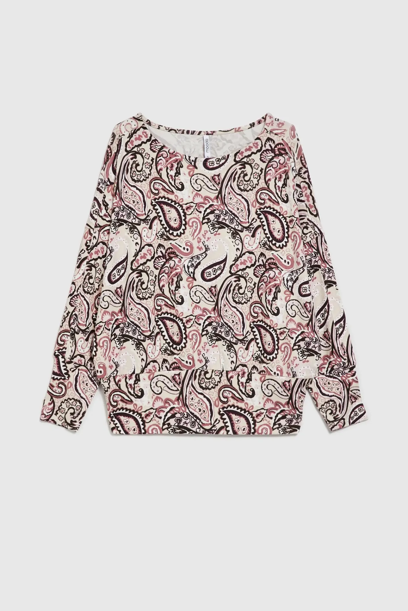 Swetry Casual|Swetry Jesienne>Moodo Wzorzysty sweter z długimi rękawami beżowy