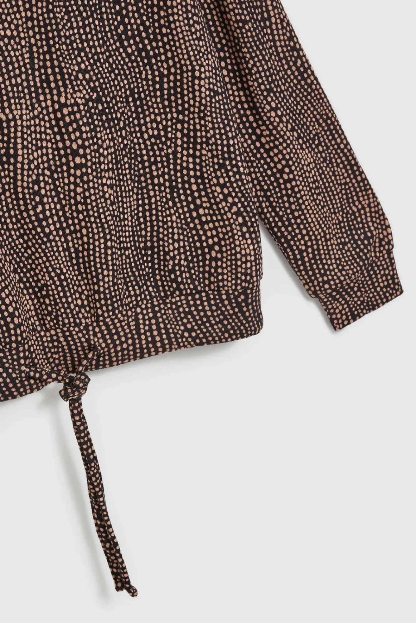 Swetry Casual|Swetry Jesienne>Moodo Wzorzysty sweter z wiązaniem w pasie czarny